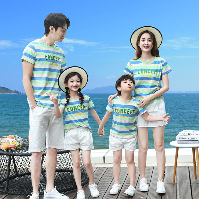 Parent-Child Clothing Summer Clothing 2020 New Fashion Clothes for the Whole Family a Family of Three and Four Families Suspender Suit Mother-Child Suit Mother and Daughter