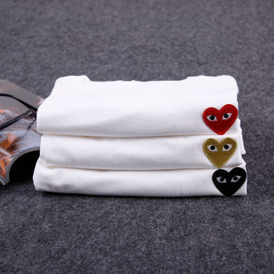 2021 New Love Baoling Short Sleeve Heart of Gold White Heart Red Heart Black Heart T-shirt Men and Women Couple Parent-Child Suit Half Sleeve