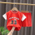 Boys Summer Suit 2021 New Western Style Children's Children's Basketball Wear Short Sleeve Summer Girls Baby Two-Piece Suit Fashion