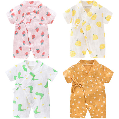 Baby Jumpsuit Summer Gauze Short Sleeved Kazakhstan Internet Celebrity Hanfu Baby Pajamas Wholesale One Piece Dropshipping