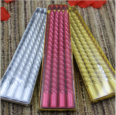 New Painted 10-Inch Threaded Rods Candle Light Dinner Decoration Smokeless Candles Romantic Proposal Props
