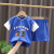 Boys Summer Suit 2021 New Western Style Children's Children's Basketball Wear Short Sleeve Summer Girls Baby Two-Piece Suit Fashion