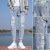 Broken Holes Pants 2021 Spring and Summer Men's Jeans New Slim Fit Skinny Pants Stretch Casual Trend Cropped Pants Fashion
