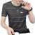 2021 Korean Style Summer Breathable Fashion round Neck Striped Short Sleeve T-shirt Men's Trendy Base Shirt Half Sleeve