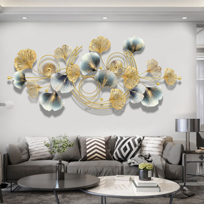 New Chinese Style Affordable Luxury Style Wall Decoration Living Room Sofa Background Wall Pendant Bedroom Wall Hangings Ginkgo Leaf Wall Decoration