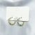 French Entry Lux Simple Versatile Zircon Ear Ring Super Flash Metal Square round Earrings Ins Style Golden Earrings Women