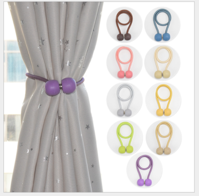 Amazon New Multicolor Candy Color Curtain Earphone Magnetic Snap Strap Magnetic Rope Curtain Bandage