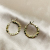 French Entry Lux Simple Versatile Zircon Ear Ring Super Flash Metal Square round Earrings Ins Style Golden Earrings Women