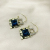 Sterling Silver Needle High-Grade Geometric Diamond Crystal Earrings Trendy Korean Graceful Online Influencer Simple Earrings