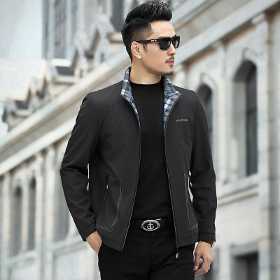 2020 Fall New Jacket Men's Fashion Slim Fit Mature Men's Coat Black Top Clothes Dad Jacket Men's Clothing