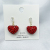 Red Heart-Shaped Earrings Elegant High-Grade Festive Earrings 2020 New Trendy High-Grade Heart Shaped Earrings