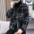 Foreign Trade Supply Factory Direct Sales Fashion Thickened Plaid Wool Coat Men's Winter New Youth Loose Jacket