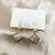 Sterling Silver Needle Earrings Versatile Personality Square Opal Korean Style Simple Ear Clip Non-Fading Earrings Personality