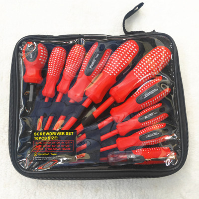 Hardware Tools Cross and Straight Multifunctional Electrician Dual-Purpose Screwdriver 10Pc Screwdriver Set