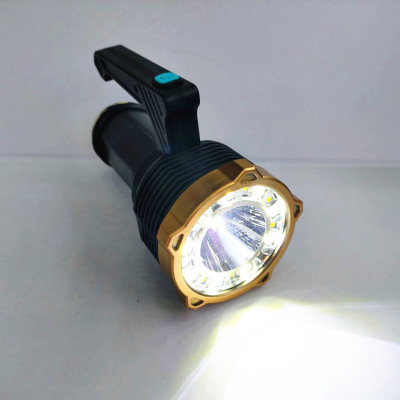 New LED Strong Light Portable Lamp Built-in Battery Belt Power Display White/Yellow Light Portable Power Torch
