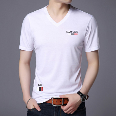Loose Summer Short-Sleeved T-shirt Men White T-shirt Half-Sleeved Casual Trendy Korean Men's Clothing Cotton Clothes T-shirt