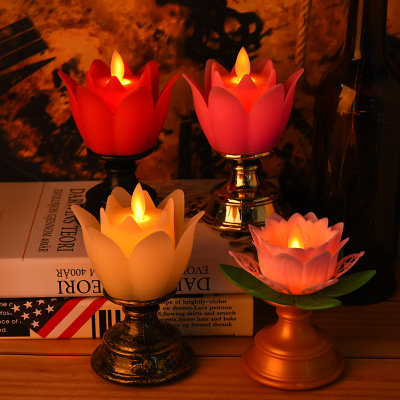 Lotus Candle Swing Led Light Customized Factory Direct Supply Creative New Candle Home Buddha Worship Birthday Light
