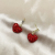 Red Heart-Shaped Earrings Elegant High-Grade Festive Earrings 2020 New Trendy High-Grade Heart Shaped Earrings