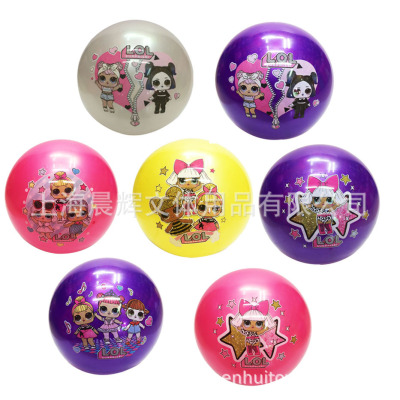Inflatable PVC Labeling Ball Toy Ball LOL Surprise Doll Girl Series Leather Ball Sports Pearl Labeling Ball