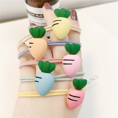 Acrylic Color Fruit Hair Ring Hair Rope Isn Internet Celebrity Rubber Band for Bun Haircut Cute Carrot Hair Rope for Women