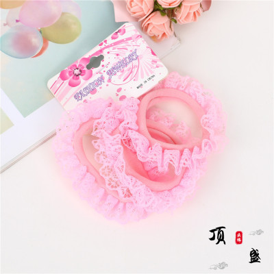 Children's Hair Accessories Lace Small Floral Chiffon Cloth Hair Ring Rubber Band Small Headdress Flower Headdress