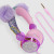 Headset Plush Headset Cute Children's Wired Headset Fur Ball Onion Powder Children's Electroplating Computer Headset.