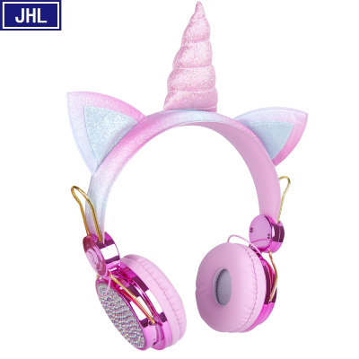 Cartoon Unicorn Panda Animal Shape Plush Earphone Computer Head-Mounted Children's Headphones Bright Wired Earphone.