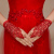New Strap Gloves Short Fingerless Hook Open Finger Lace Sequins Flower Red Red Bridal Wedding Dress Toast Clothing