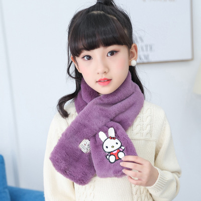 Korean Style Autumn and Winter New Men's and Women's Warm Scarf Thickened Imitation Rabbit Fur Standing Moving Ear through All-Match Scarf