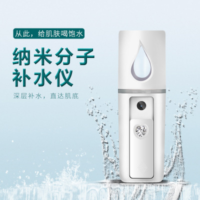 Source Factory Spot English Packaging Portable Charging Nano Moisturizing Sprayer Anion Humidification Handheld Facial Vaporizer