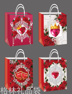 Valentine's Day Gift Bag Rose Gift Bag Birthday Gift Bag Gift Bag Paper Bag Love Gift Bag.