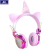 Cartoon Unicorn Panda Animal Shape Plush Earphone Computer Head-Mounted Children's Headphones Bright Wired Earphone.
