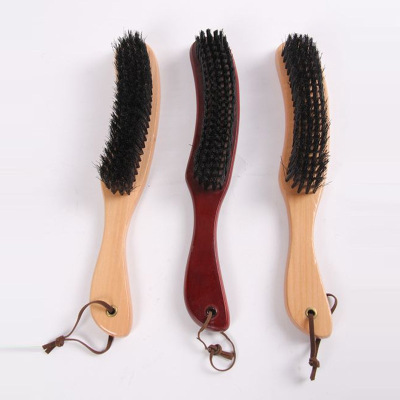 Factory Direct Sales Leather Shoe Brush Leather Shoes Bristle Brush Leather Shoe Brush Solid Wood 3-Side Leather Shoe Brush