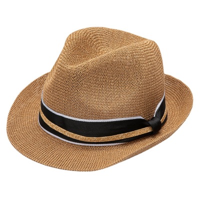Customized Sun Hat 2021 Hot Sale Men's Straw Hat European and American Spring and Summer Hot-Selling Small Brim Sunshade Paper Cloth Billycock