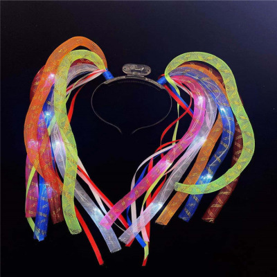 Party Party Festival Cheer Atmosphere Toy Headband LED Christmas Luminous Noodles Network Management Headband Wholesale