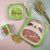 Cartoon Bamboo Fiber Children's Tableware Set Grid Plate Anti-Scald Anti-Fall Baby Food Bowl Baby Five-Piece Set