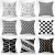 Amazon Household Goods Square Pillow Cover Peach Skin Fabric Sofa Waist Cushion Black and White Plaid Geometric Pillow Pillowcase