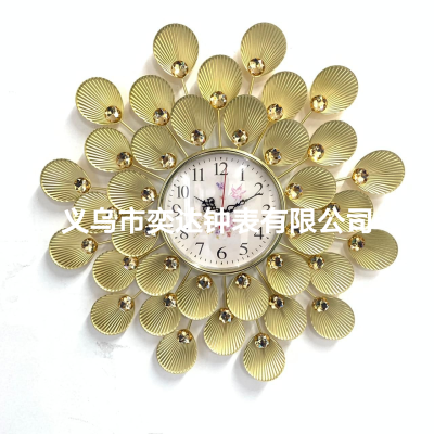 Home Kitchen Living Room Fashion Simple Modern Iron Clock Wall Hanging Decoration Quartz Clock Foreign Trade Wholesale Mute