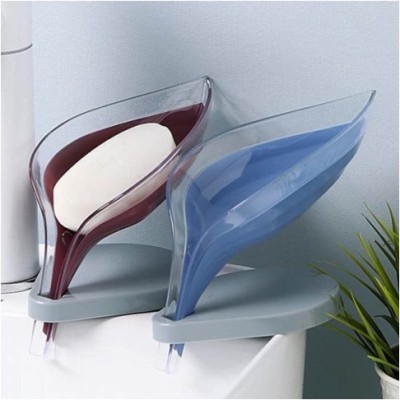 Creative Suction-Cup-Style Leaves Soap Dish Bathroom Wall-Mounted Punch-Free Soap Holder Household Multifunctional Draining Soap Holder