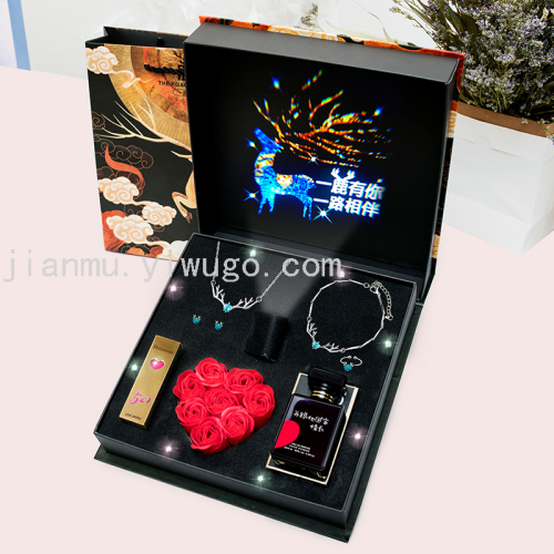 valentine‘s day all the way to have you creative projection light soap flower gift box birthday gift for girlfriend girlfriends