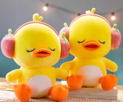 Headset Duck Doll Large Cute Yellow Duck Plush Toy Doll Doll Pillow Birthday Gift TikTok Same Style