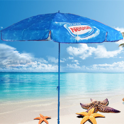 Wholesale 180cm Outdoor Polyester Silver Glue Beach Umbrella Foreign Trade 90cm Beach Umbrella Sun Umbrella Printable Advertising
