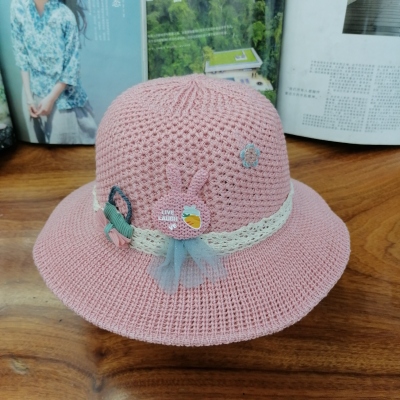 Cute Girl Outing Straw Hat Children Summer Thin Breathable Sun Hat Sun Protection Sweet Baby Summer Hat