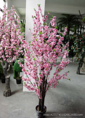 Artificial Plant Happiness Flower Fake Trees Wish 1.9 Peach Blossom Bonsai Floor Living Room Decorative Ornament Factory Wholesale