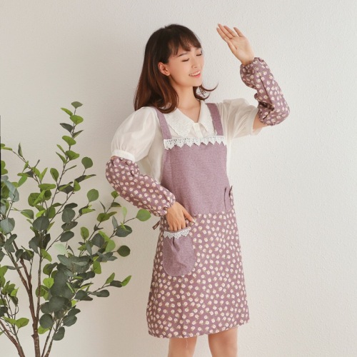 apron korean style fashion new double-layer waterproof oil-proof anti-fouling milk tea shop beauty salon female household cleaning apron