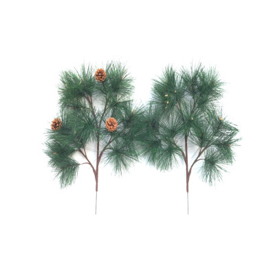Xiang Rui Pine Branch Simulation 15 Heads Pine Needle Branches Welcome Guests Pine Green Plant Sun Protection Telecom Tower Decoration Factory Sales