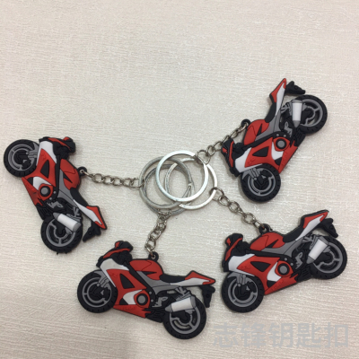 Customized New Product Double-Sided PVC Motorcycle Hanging Accessories Creative Soft Rubber Gift Keychain Promotion Gift Hanging Ornaments