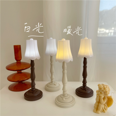  Retro Table Lamp Small Night Lamp Ins Non-Plug-in Sleep Nostalgic Bedside Dormitory Bedroom Eye Protection Desk Lamp