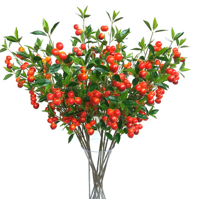Xiang Rui Simulation Cherry Single Stem Home Decoration with Flowers Can Be Customized Large Cherry Engineering Realistic Cherry Fruit