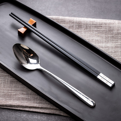 Suncha Alloy Chopsticks Stainless Steel Spoon Kit Household Travel Chopsticks Hotel Serving Spoon Public Chopsticks Set